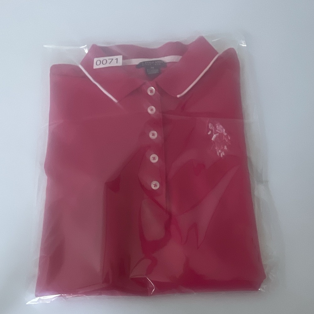 U.S. Polo Assn. Women's Pink Polo Dress M Short Sleeve Stretch Cotton Logo - Picture 7 of 7